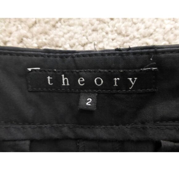 Theory Black Wide Leg Sailor Pants 9 Buttons (Size 2) - Picture 6 of 12
